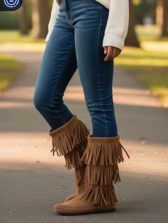 Minnetonka Shoes - Fringe Suede Tan Boots